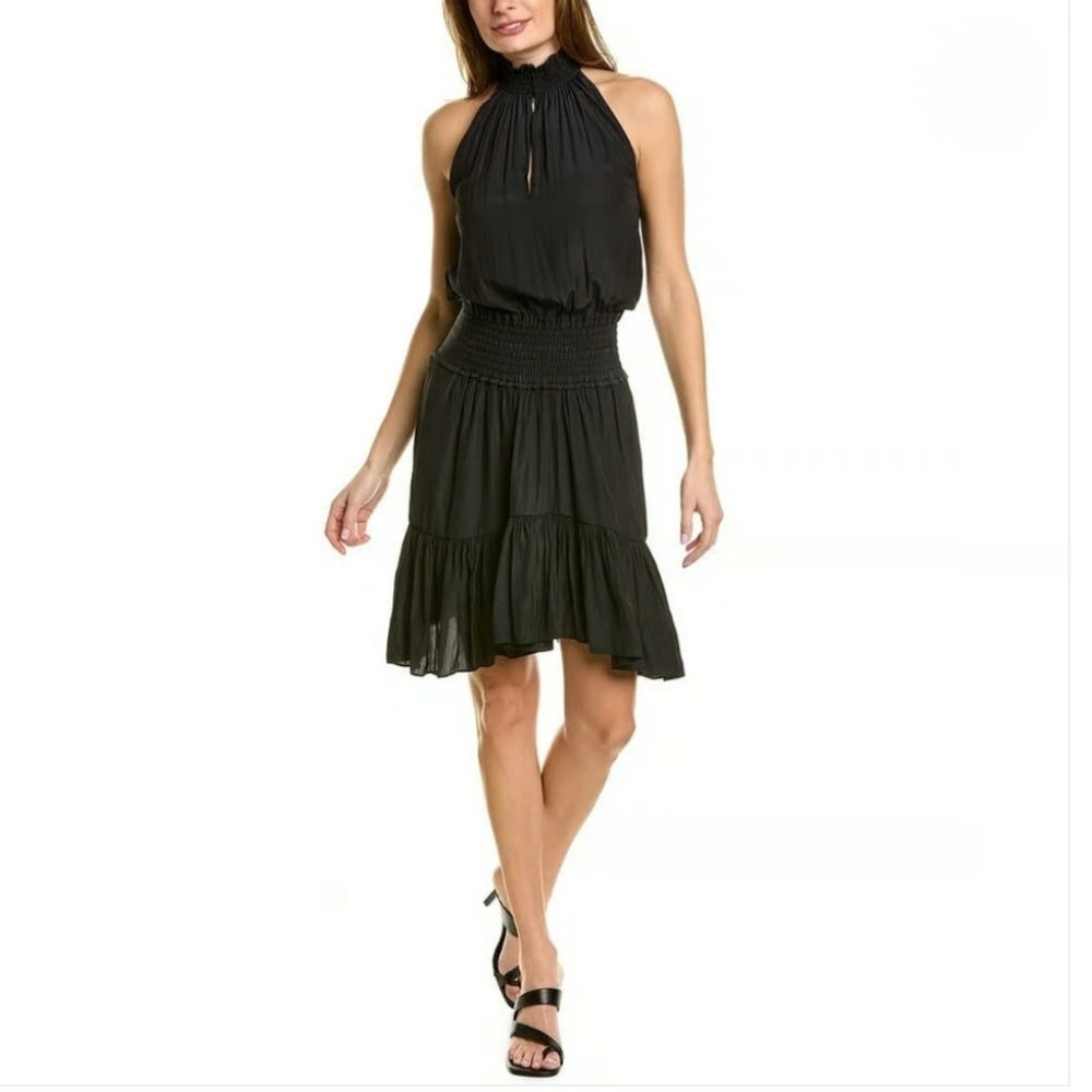❤️SPECIAL❤️A.L.C. Cody Halter Neck Smocked Waist Ruffle Dress